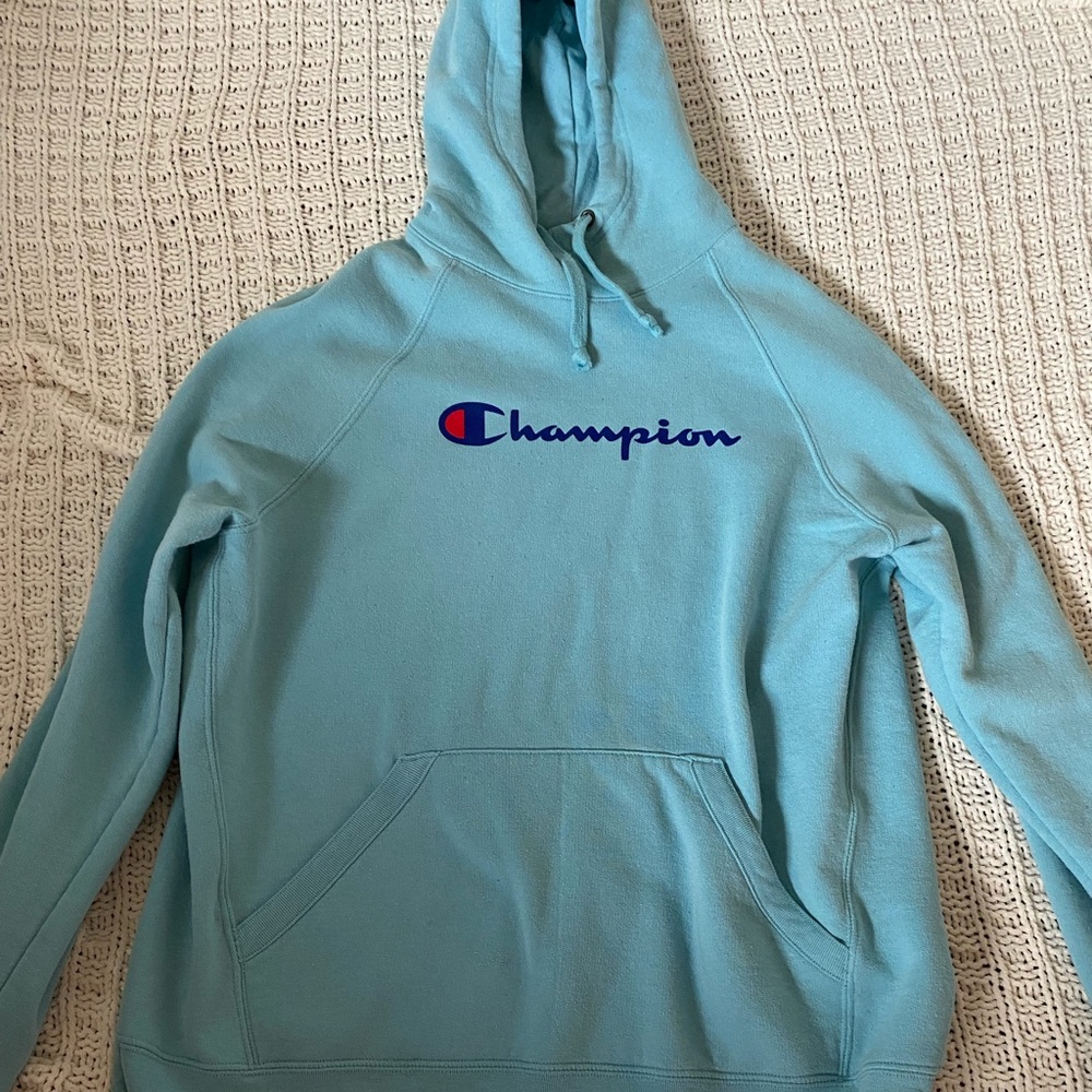champion blue hoodie
